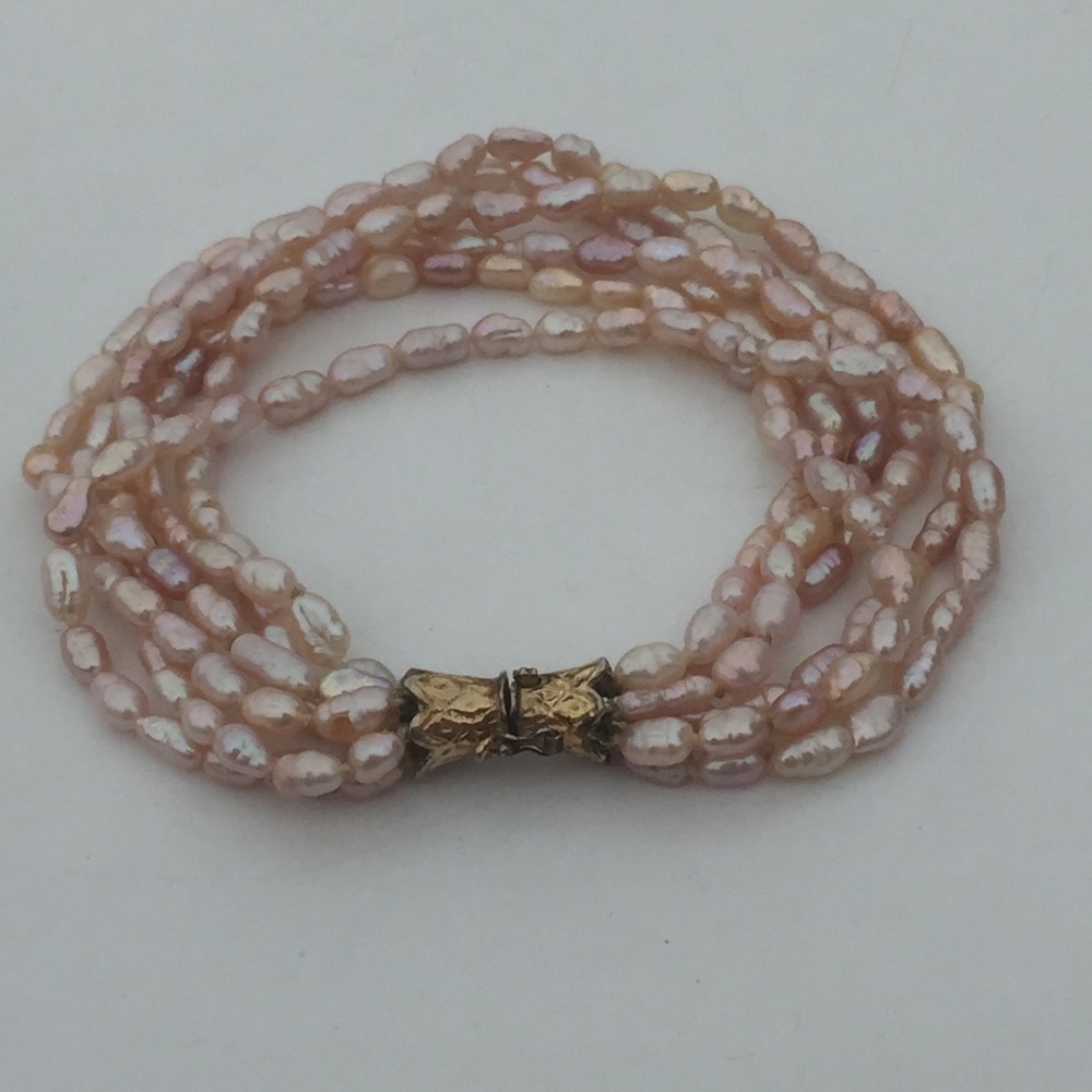 VINTAGE Genuine Pearl & Sterling Silver Bracelet - Picture 2 of 6